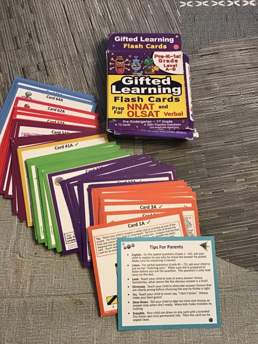 Testing Moms NNAT& OLSAT Test Prep Flashcards K-1st Grade for NY Gifted & Talent
